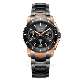 Alexandre Christie AC 6455 BF Black Rosegold Chronograph Stainless Steel Strap